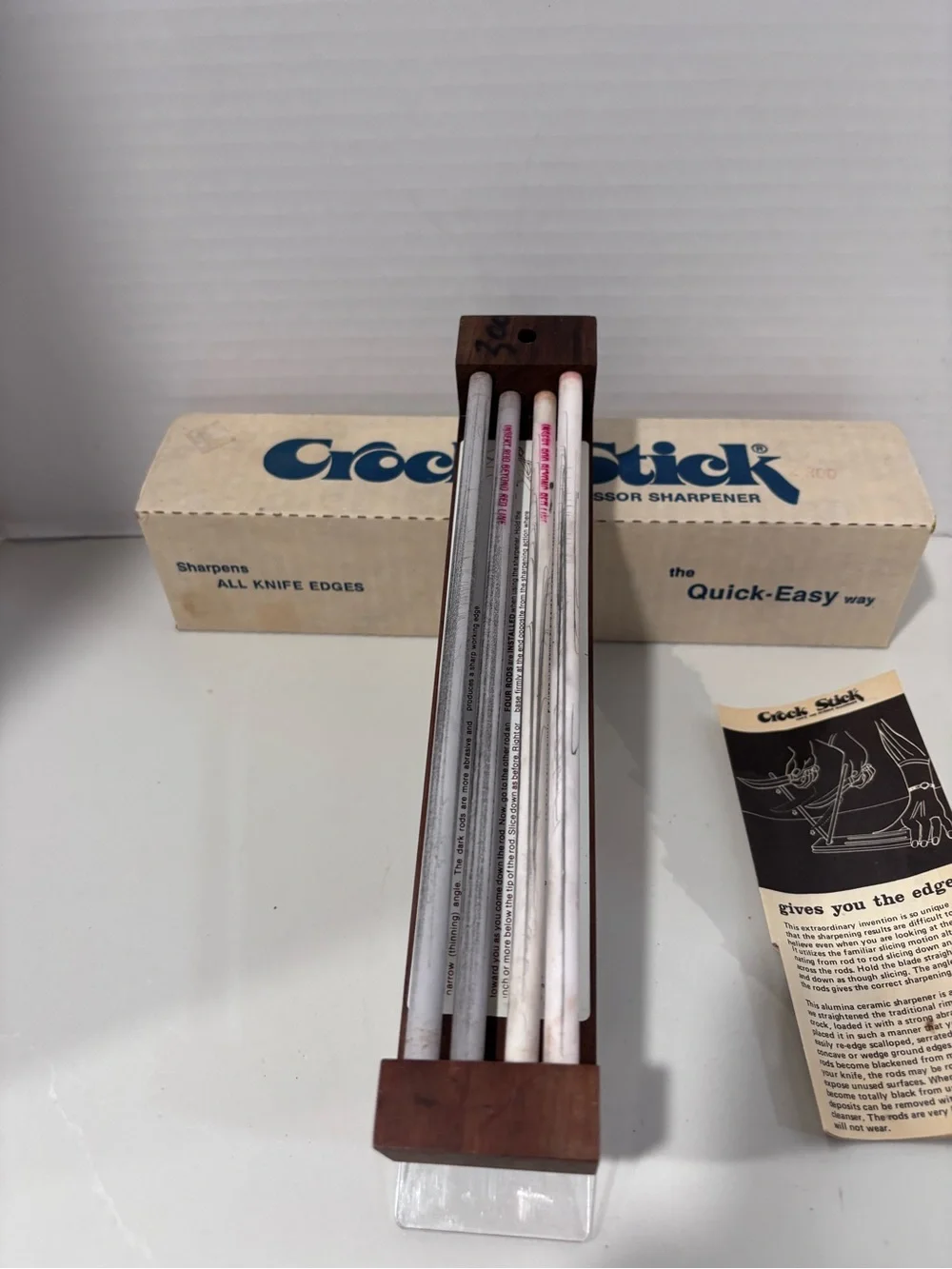 Vintage Cutlery World Crock Stick Two Stage Knife & Scissor Sharpener